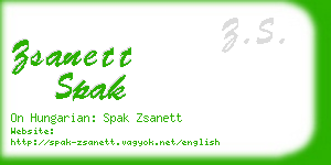 zsanett spak business card